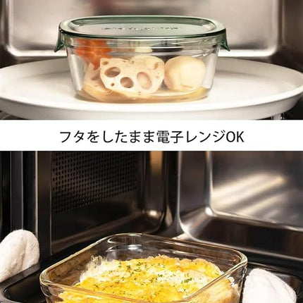 iwaki PSC-PRN-G7 Heat Resistant Glass Storage Container, Green, 7 Piece Set, Pack & Range