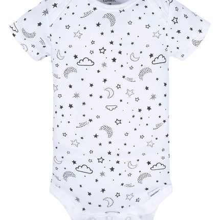 Gerber unisex-baby 8-pack Short Sleeve Onesies Bodysuits, Star, 0-3 Months