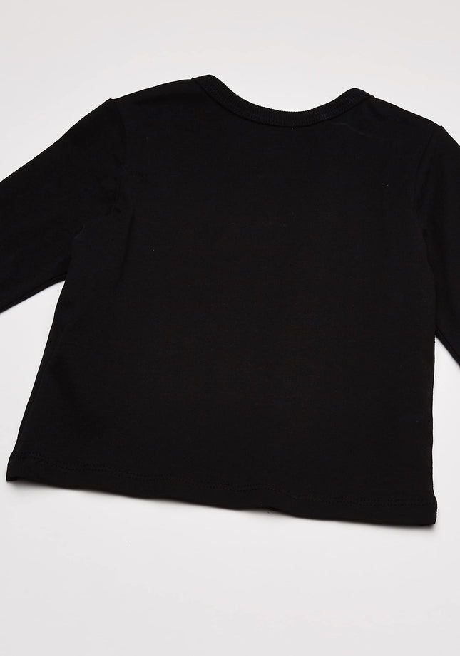 The Children's Place Baby Boys and Toddler Long Sleeve Basic Layering T-Shirt Shirt, Black 2 Pack, 4T US, Black 2 Pack, 4T
