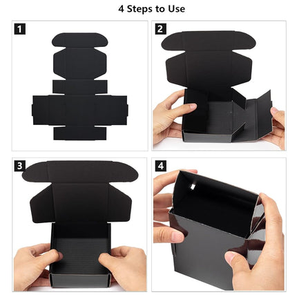 Timirog 9x6.5x2 Inches Black Shipping Boxes 25 Pack Corrugated Cardboard