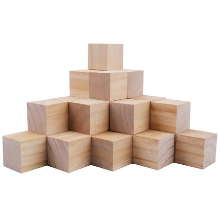 Tosnail 30 Pack 2 Inches Unfinished Wooden Cubes W