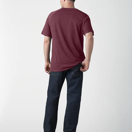 Dickies T-shirt à manches courtes et col rond pour homme, couleur bordeaux chiné, 1X Tall US, bordeaux chiné, S