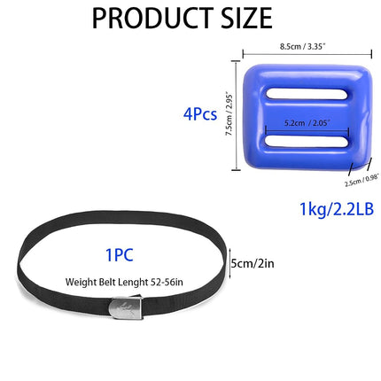 Dive Belt with Weights,Coated Lead Diving Weights for Scuba Diving Coated Dive Weights Nylon Dive Belt with Metal Quick Release Buckle for Free Diving-(1lb-3.3lb / 0.5kg-1.5kg) 4pcs
