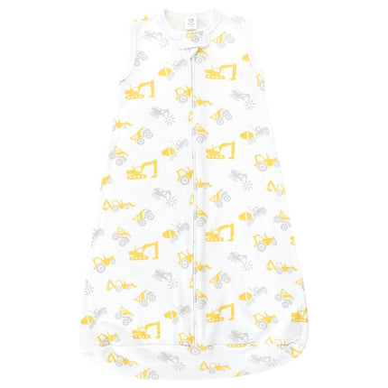 Hudson Baby BabyCotton Long-Sleeve Wearable Sleeping Bag, Sack, Blanket, Construction Vehicles Sleeveless, 12-18 Months