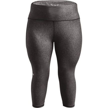 Under Armour Women's HeatGear High Waisted Pocketed Capri, Charcoal Light Heather (019)/White, X-S Tall