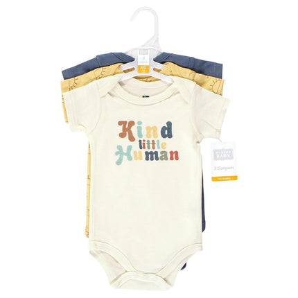 Hudson Baby Baby Cotton Bodysuits, Kind Human, 9-12 Months