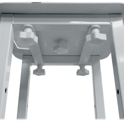 Soporte Tótem Plegable Portátil Rockville RTP-GO para DJ, Capacidad 132 lbs, Altura Ajustable 39-70 pulgadas, Faldas Negras/Blancas, Bolsa de Transporte, Gestión de Cables, para DJs Móviles e Iluminación de Eventos
