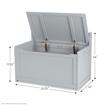 Melissa & Doug Wooden Toy Chest, Sturdy Wooden Chest, 2.3 Cubic Meters Storage, Easy to Assemble, Grey