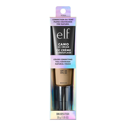 e.l.f. Camo CC Cream, Color Correcting Medium-To-Full Coverage Foundation, Improves Skin Texture & Tone, Vegan & Cruelty-Free, Light 205 C
