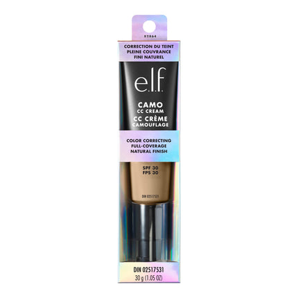 e.l.f. Camo CC Cream, Color Correcting Medium-To-Full Coverage Foundation, Improves Skin Texture & Tone, Vegan & Cruelty-Free, Light 205 C
