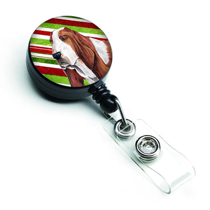 Caroline's Treasures - Porte-badge rétractable pour Noël Motif Basset Hound et Canne à sucre - Multicolore (SC9332BR)