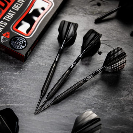 RED DRAGON Darts | Razor Edge Black 28g Steel Tip | 85% Tungsten Darts Set