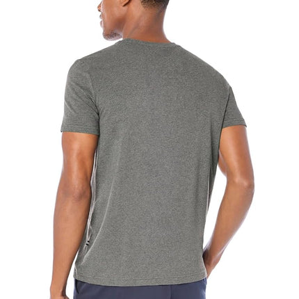 Nautica Men's Solid Crew Neck Short-Sleeve Pocket T-Shirt, Charcoal Heather (Light), XS