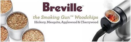 Breville The Smoking Gun Pro Hickory Mesquite Applewood and Cherrywood 4 Piece Woodchip Set - -