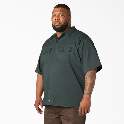 Dickies Men's Short Sleeve Work Shirt, Hunter Green, XX-Large