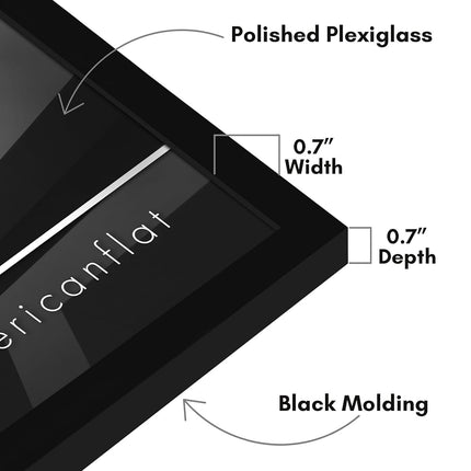 Americanflat 22x30 Picture Frame with Polished Plexiglass - Streamline Collection - Thin Border Picture Frame for Wall Display - Hanging Hardware Included - black