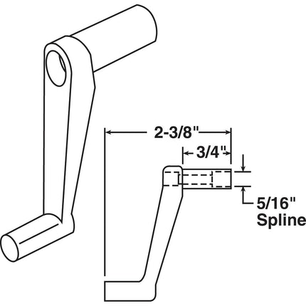 Prime-Line Products R 7225 Window Handle with 3/4-Inch Stem, Die cast,(Pack of 2)
