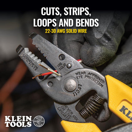 Klein Tools 11047 Wire Stripper/Cutter, Made in USA, Compact, Lightweight, Hardened Steel, Precision Ground, for Stranded and Solid Wires