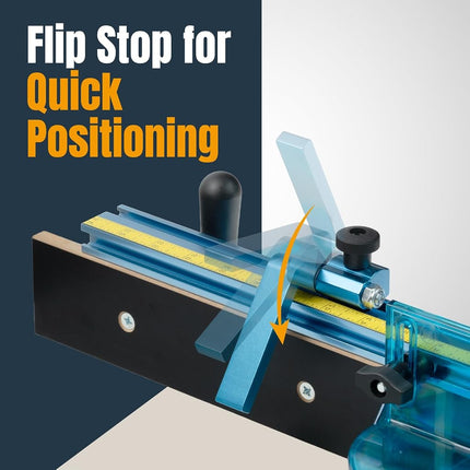 POWERTEC 3" Fence Flip Stop for Table Saw, Miter Saw, and Drill Press, T Track Accessories for Woodworking, 1PK (71367)
