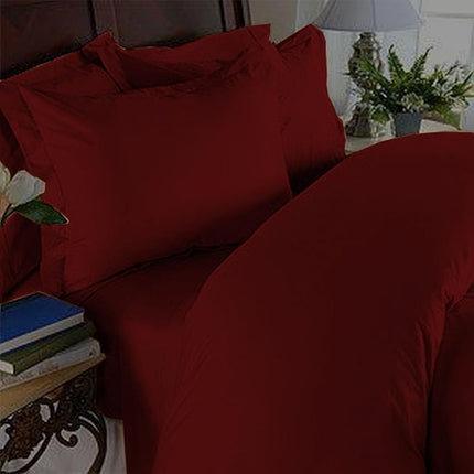 Elegant Comfort 4 Piece 1500 Thread Count Luxury Silky Soft Egyptian Quality Coziest Sheet Set, Queen, Burgundy Red