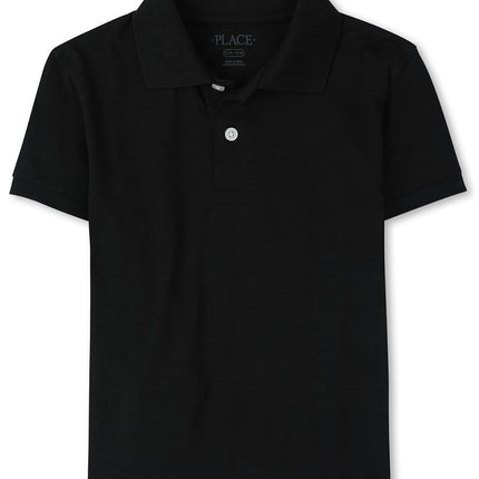 Polo uniforme en jersey The Children's Place pour garçons, noir, S