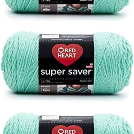 Red Heart Super Saver Pack of 3 - Aruba Sea - 7oz/198g - Acrylic - 4 Medium (Worsted) - 364 Yards - Knitting, Crocheting, Crafts & Amigurumi