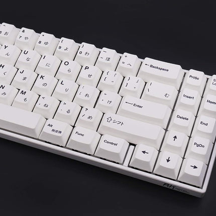 Teclas PBT 135 japonesas Perfil Cherry Sublimación de tinta Tema blanco Estilo minimalista Adecuado para teclado mecánico