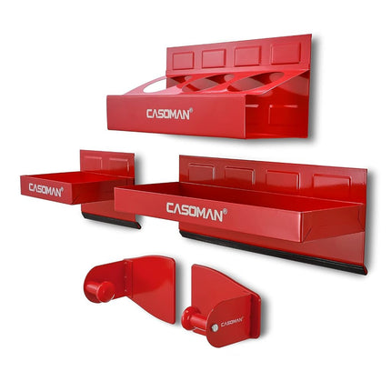 CASOMAN 4PCS Red Magnetic Toolbox Shelf, Tray, Pap