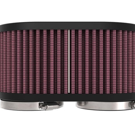 Filtro de aire universal ovalado K&N de 54 mm con doble brida, 159 mm x 102 mm de diámetro exterior, 76 mm de altura (RU-3510)