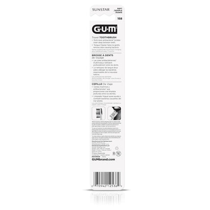 Gum Folding Travel Toothbrush with Antibacterial Soft Bristles (Pack of 6)