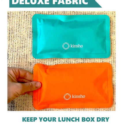 Ice Pack for Kids Lunch Box, Bag and Bento Boxes, 4 Pack Set, Reusable and Refreezable Soft Slim Freezer Pouches for Travel, School, Camping Cooler, Long Lasting Cold, Flexible | Aqua Orange