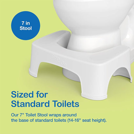 Step and go Toilet Stool 7” New - Proper Toilet Posture for Better and Healthier Results, 2 Pound