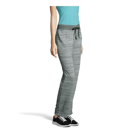 Hanes Women's French Terry Pant, Black Space Dye, XXL