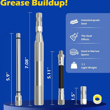 Grease Fitting Cleaning Tool Zerk Cleaner Hammer Tool Flushing Old Dried from Shafts, Bushings, Joints, Pins