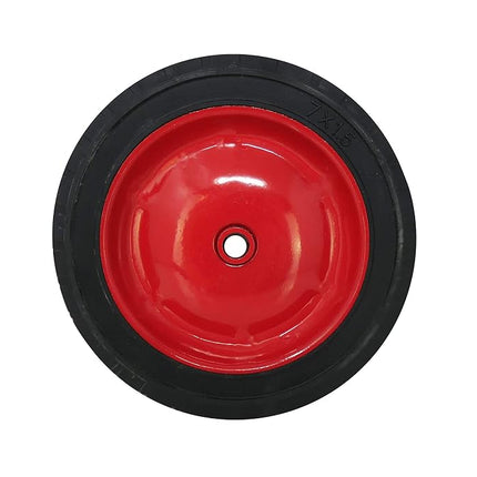 Shepherd Hardware 9593 7-Inch Semi-Pneumatic Rubber Tire, Steel Hub with Grafoil Bearings, Diamond Tread, 1/2-Inch Bore Offset Axle