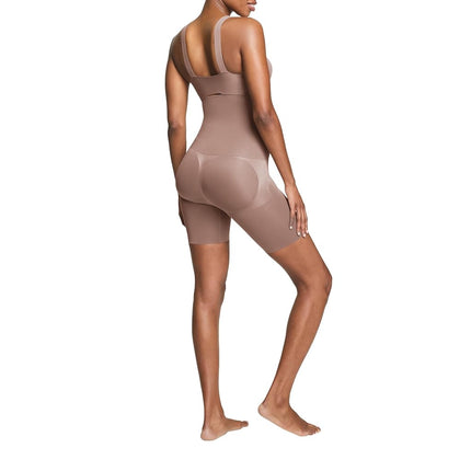 Spanx Assets High-Waist Mid-Thigh Short - Seamless Shapewear - Ultra-Firm Compression - Thigh & Tummy Control - Cafe Au Lait - Medium
