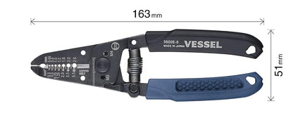 VESSEL Wire Stripper with Screw Cutter 3500E-5 (2.6, 2.0, 1.6, 1.2, 1.0, 0.9, 0.65mm)