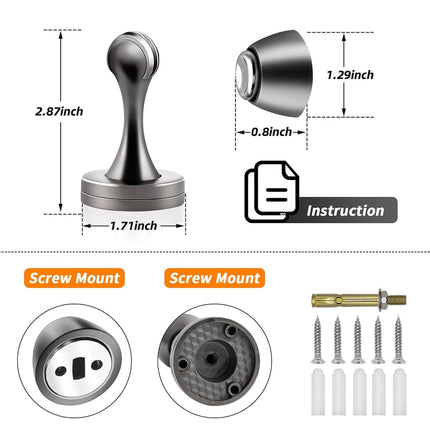 KOLAKO Door Stoppers, Magnetic Door Stops, Wall Floor Mount Heavy Duty Magnet Door Holder Soft Catch, Magnetic Doorstop for Bottom of Doors