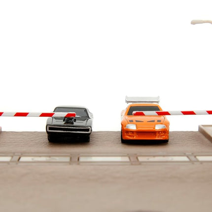 JADA Fast & Furious Final Race Train Nano Scene & 2 1.65" Die-Cast Cars, Toys for Kids and Adults