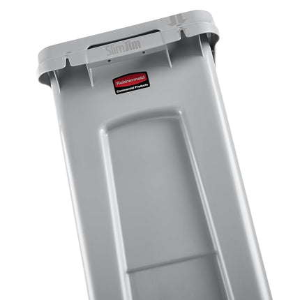 Rubbermaid Commercial Products Slim Jim Under-Counter Waste Container | Space-Saving Bin With Venting Channels For Desks, Cabinets Or Sinks | 49 L Gray