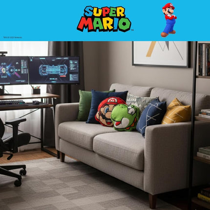 Franco Anime Gaming Bedding Soft Cozy Plush Decorative Pillow, One Size, Super Mario