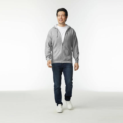 Gildan Men's Fleece Zip Hooded Sweatshirt, Style G18600, Black, XXL