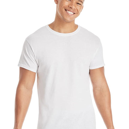 Hanes Men's 6-Pack FreshIQ Crew T-Shirt, White, Large