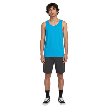 Volcom Men's Solid Heather Tank, Bay Blue Heather, Large