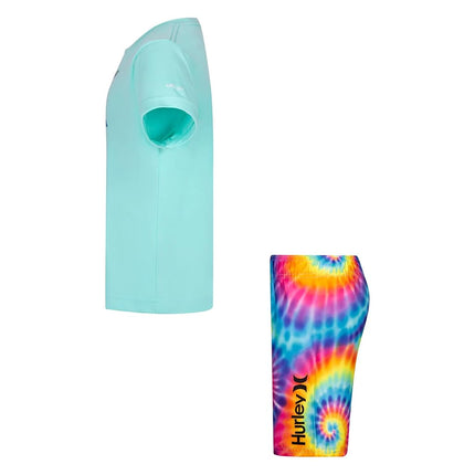 Traje de baño de 2 piezas Hurley para niños, verde/teñido anudado, 4