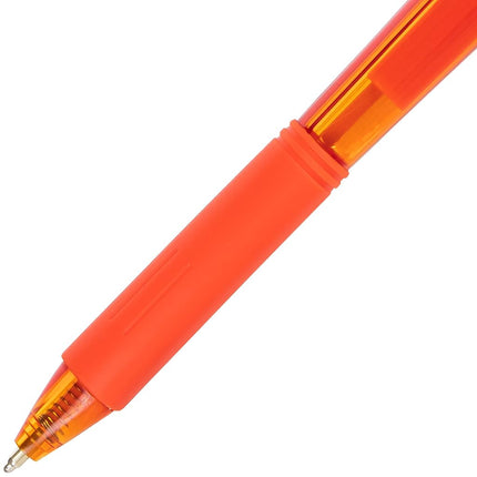 Pentel BK440 Retractable Ballpoint Pen and Ergonomic Triangular Grip Zone Pack of 12 Orange