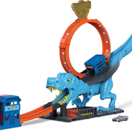Hot Wheels City T-Rex Chomp Down Track Set & 1 Toy