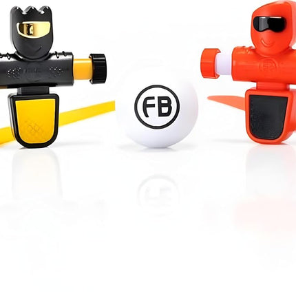 Fat Brain Toys Foosbots 2-Pack - Football Themed, Fast Paced 2-Player Tabletop Trickshot Game for Kids Ages 6+, Orange, Green