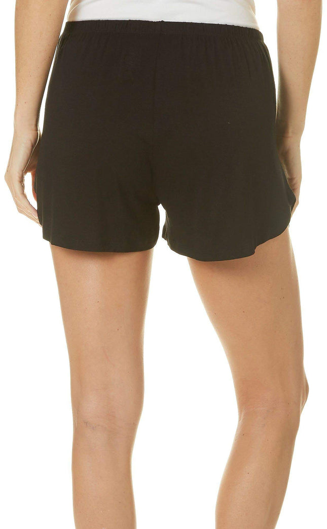 HUE Women's Sleepwell with Temptech Boxer Pajama Sleep Short Bottom, Black, Large
