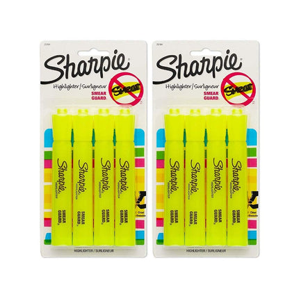 Sharpie Accent Tank Highlighters, Chisel Tip, Fluorescent Yellow, 4-Count (Pack of 2)